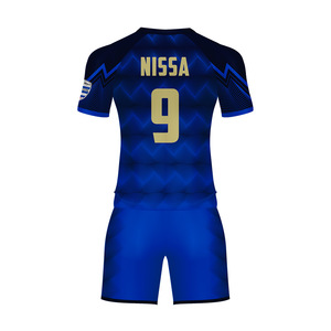 Ultima squadra di calcio blu abbigliamento sportivo da uomo maglia da calcio nome sublimato personalizza la tua maglia da calcio - Product Image 6