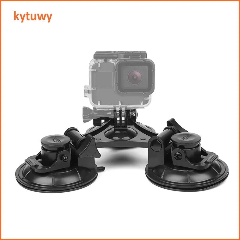 Removable Triple Windshield Car Suction cup Mount Car Powerful Triangle Sucker XiaoYi Camera Accessories For GoPro Hero