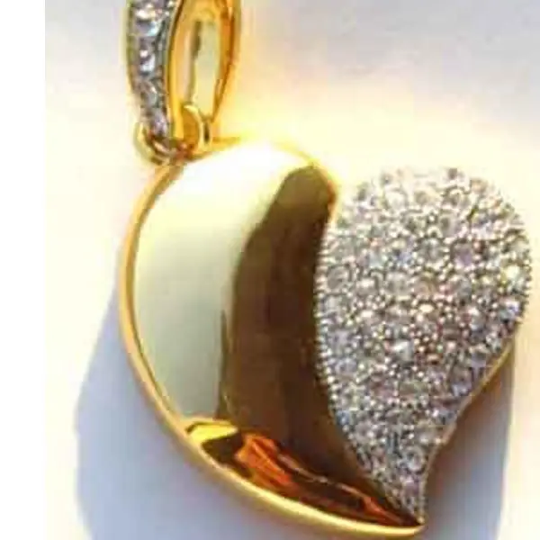 バルク2014年熱い販売法usbのハート形の宝石付きusb高品質低価格の