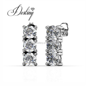 Collares y pendientes de moda Conjunto de joyería nupcial Daisini adornado con cristales de <span class=keywords><strong>Swarovski</strong></span> <span class=keywords><strong>Joyas</strong></span> chapadas en oro de 18 quilates <span class=keywords><strong>para</strong></span> mujer - Product Image 5