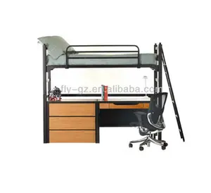 Used Hostel Furniture Bunk Beds With Metal Frame Wooden Cabinets And Table On Sale Factory Supply Made In China