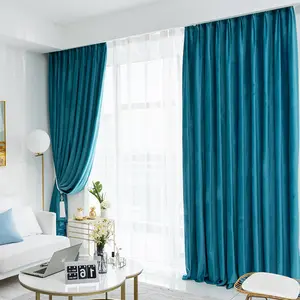 100% Polyester Material and Window Location customized Velvet curtain