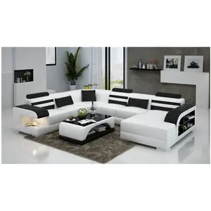Mobiliário sofá design europeu, conjunto de móveis de couro genuíno