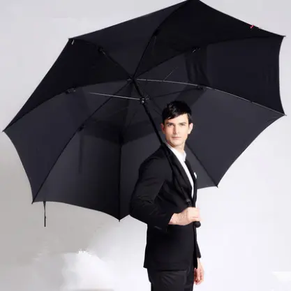 Guarda-chuva de eixo longo, grande, barato, à prova de vento, único, refletivo, personalizado