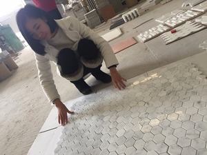 Bán nóng trắng carrara khảm đá cẩm thạch hexagon mosaic gạch - Product Image 5
