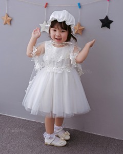 Porcellana Di Alta Qualità <span class=keywords><strong>Vestiti</strong></span> Del Bambino <span class=keywords><strong>0</strong></span>-3 <span class=keywords><strong>Mesi</strong></span> di <span class=keywords><strong>Neonata</strong></span> Vestito Chiffon Con La Sciarpa - Product Image 3
