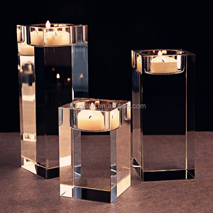 Décoration de mariage ou de fête, jeu de 3 pièces chauffe-bougies romaines <span class=keywords><strong>en</strong></span> <span class=keywords><strong>verre</strong></span> de cristal, <span class=keywords><strong>en</strong></span> soldes - Product Image 2