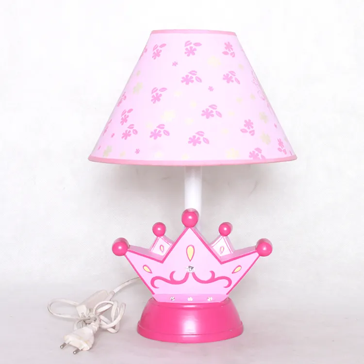 2021 best quality resin pink color crown shape UL table lamp for home decor