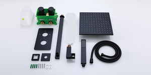 Brass Matte Black <strong>Shower</strong> Set Rain Thermostatic <strong>Shower</strong> <strong>System</strong> for Home Hotel - Product Image 6