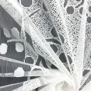 卸売在庫ロット刺繍100ポリエステル3Dレース生地カーテン用