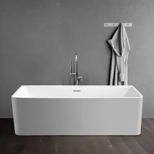 Moderne de luxe grand acrylique Salle De Bain baignoire profonde baignoires d'angle de bain 2 face jupe baignoire baignoire autoportante de la pologne