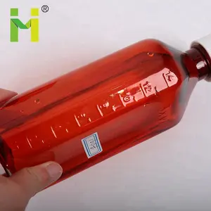 Botol Oval Cair Plastik Farmasi Lulus 16 Ons Botol Plastik Transparan untuk Bahan Kimia