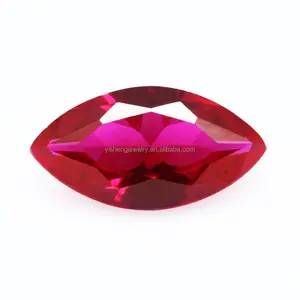 侯爵夫人形状刻面粗糙的红色红宝石刚玉在中国批发