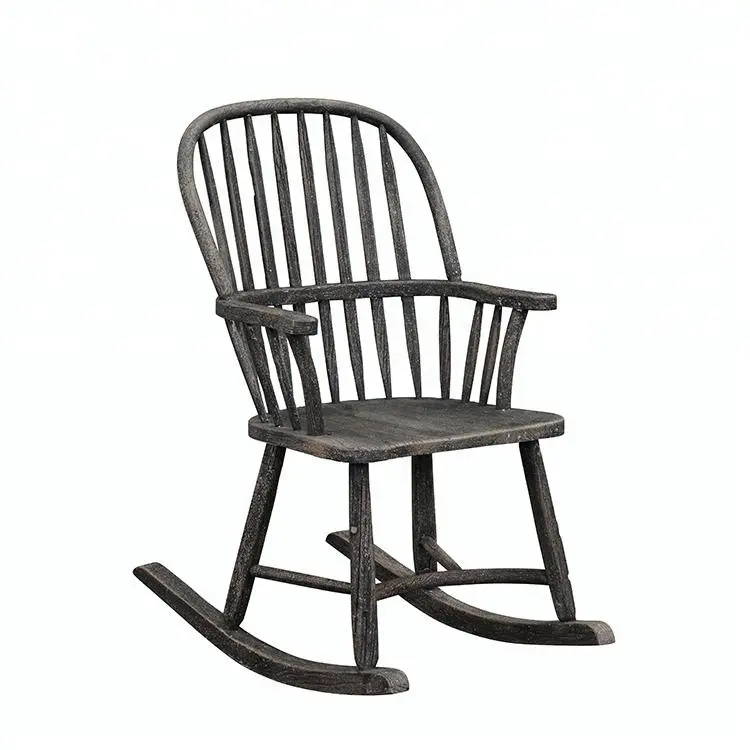 Shabby chic nordique style Français meubles classiques en bois d'orme recyclé peint à la main en bois antique chaise berçante