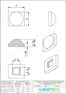 7mm tamanho pequeno led lente convexa 90 grau lente de iluminação de palco para o 3030