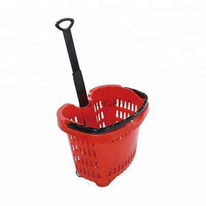 <span class=keywords><strong>42L</strong></span> 1.5 "바퀴 플라스틱 슈퍼마켓 롤링 핸드 바스켓 - Product Image 4