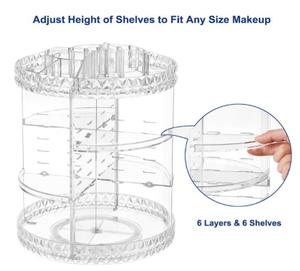 ZNH00024 Organisateur de maquillage rotatif à 360 degrés en acrylique transparent multifonctionnel à motif diamant - Product Image 5