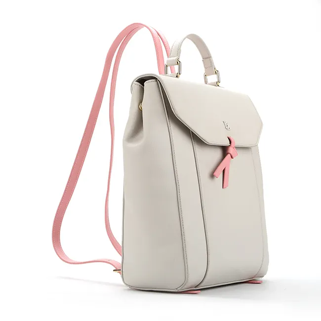7461 toptan yeni moda bej sırt paketi okul katlanabilir kadın PU deri sırt çantası