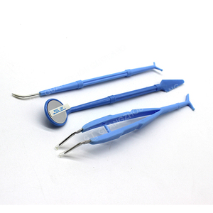 Instrumento médico de plástico desechable, pinzas dentales quirúrgicas estériles desechables, sonda de alcance intraoral, juego 3 en 1
