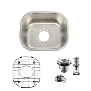1512 18 Gauge stainless steel undermount kitchen sink ensemble