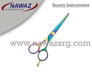 Tijera de peluquero profesional Multi con tornillo ajustable dorado Instrumentos de belleza de acero inoxidable de 5" - Product Image 2