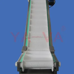 Food industry modular plastic inclined belt conveyors