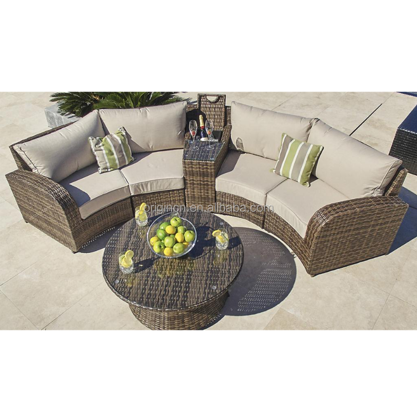 SEGMART 4-Piece Outdoor Wicker Sofa Set, PE Rattan With Table & Cushions, K3427