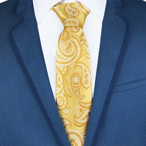 Homme Mode Élégant 100% Fait main en soie Orange Jaune Paisley Plaid <span class=keywords><strong>Cravate</strong></span> <span class=keywords><strong>Dorée</strong></span> - Product Image 2
