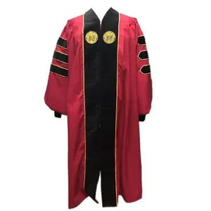 2022 Hot Sell Northeastern Maroon Graduation Gown Doctoral Gown University Robe