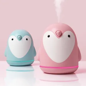 Bán Buôn Siêu Âm Tạo Độ Ẩm Không Khí USB Mini Humidificador Chim Cánh Cụt 3 Trong 1 Độ Ẩm Không Khí Với Đèn Đầy Màu Sắc Cho Xe Văn Phòng Nhà