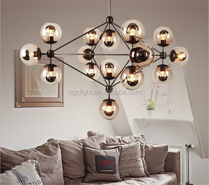 Moderna lámpara de araña de 10 globos de vidrio transparente colgante de luz para <span class=keywords><strong>el</strong></span> <span class=keywords><strong>restaurante</strong></span>/hotel accesorio de iluminación - Product Image 2