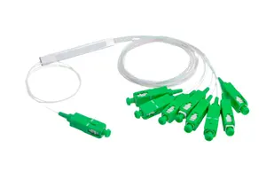 Supply 1*2/1*4 /1*8 /1*16 plc splitter 0.9mm mini type optical fiber splitter with SC APC Connector For FTTH Solution