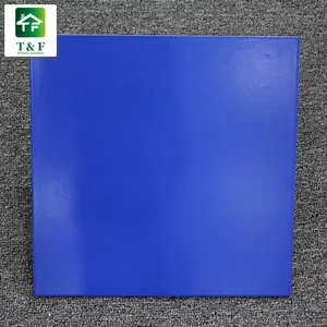 12x12 30x30 शुद्ध नीले अर्द्ध पॉलिश चीनी मिट्टी के बरतन चीनी मिट्टी मंजिल टाइल 500 500mm हल्के नीले रंग चमकता हुआ सिरेमिक टाइल फर्श