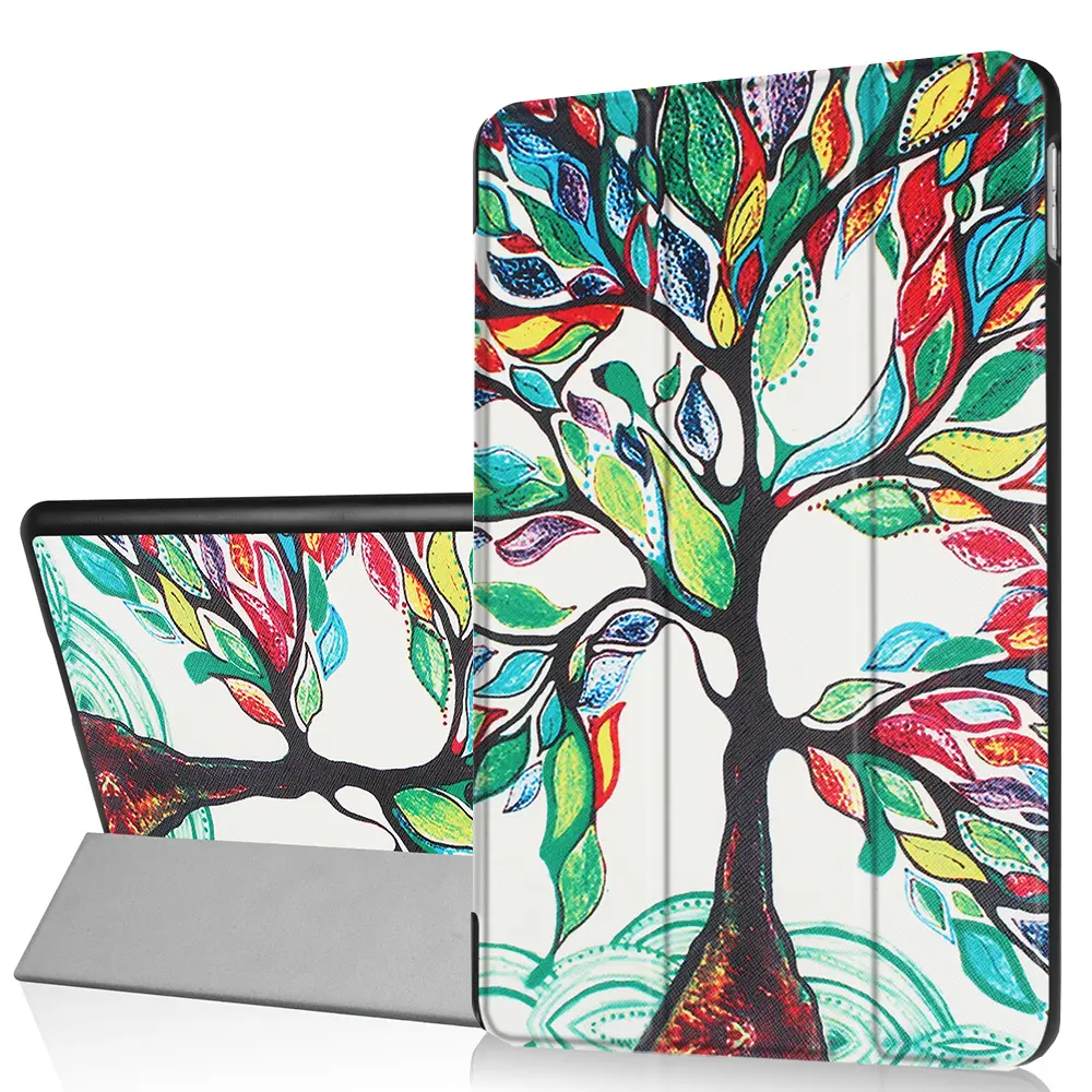 Venta al por mayor, accesorios a granel, funda inteligente con soporte de patrón de árbol colorido, funda de tableta con tapa para iPad mini 2 3 4 Air 2 Pro