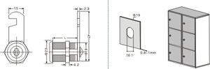 Serrure de porte en alliage de zinc de sécurité avec baril de clé ABS cylindre en laiton clé en laiton pour armoires casiers fabriqués par Top Brand - Product Image 2