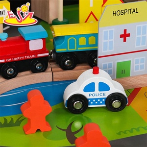 2023 personalizable 90PCS Pink Wooden Train Set Table Educational Slot Toys para niños W04C009B - Product Image 4