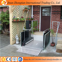 Monte-escalier vertical / Petit ascenseur de plateforme pour passagers Ascenseur extérieur pour la maison / Ascenseurs hydrauliques pour usage domestique