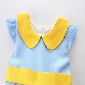 New Design fancy baby dress hot air balloon printed Bowknot <span class=keywords><strong>Blue</strong></span> kids party dress - Product Image 3