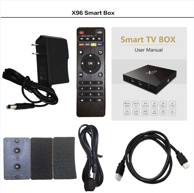 4 K de Vídeo X96 Android Top Box Set de Alta Calidad 2 + 16 gb android smart tv box