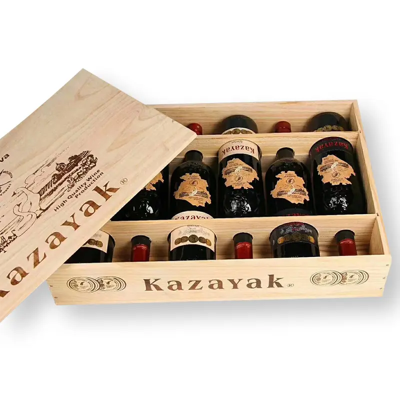 Pan New product pine cheap Wooden wine box Customized wine beer storage wooden crate box