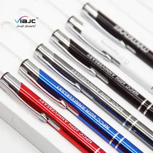 3d лазерная гравировка логотип Быстрая отправка алюминиевая металлическая шариковая ручка высокое качество печати