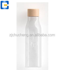 Nouvelle bouteille d'eau potable en verre borosilicate avec couvercle en bambou/<span class=keywords><strong>bois</strong></span> avec bande en silicone - Product Image 5