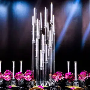 17 Lengan Tinggi Kristal Lilin Potongan Pusat Dekorasi Pernikahan untuk Dijual