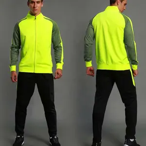 Plain soccer training tracksuit embroidery designs pants jackets men 2019