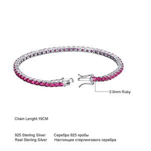 Moda <span class=keywords><strong>gioielli</strong></span> alti matrimonio regali di san valentino per le donne <span class=keywords><strong>gioielli</strong></span> in argento Sterling 925 bracciale Tennis <span class=keywords><strong>rubino</strong></span> - Product Image 3