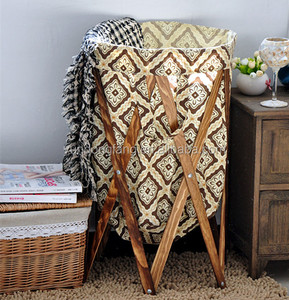 Folding <strong>Laundry</strong> <strong>Basket</strong> <strong>Wood</strong> - Product Image 2