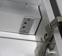Kabinet Kamar Mandi LED Aluminium Modern dengan Cermin Mandi Persegi Panjang Berlampu dan Sensor Gerak Berperingkat IP44