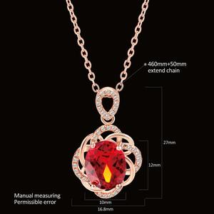 <span class=keywords><strong>Collana</strong></span> semplice <span class=keywords><strong>con</strong></span> pendente in cristallo rosso color oro <span class=keywords><strong>rosa</strong></span> per gioielli da donna per feste di fidanzamento, regalo di Natale N615 - Product Image 2