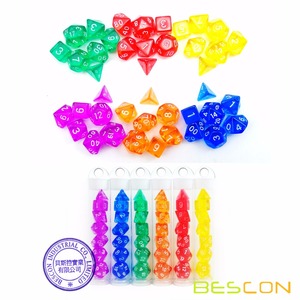 Bescon Mini Translucent Đa Diện RPG <span class=keywords><strong>Dice</strong></span> <span class=keywords><strong>Set</strong></span> 10 MÉT, nhỏ RPG <span class=keywords><strong>Dice</strong></span> <span class=keywords><strong>Set</strong></span> D4-D20 trong Ống Bao Bì, các loại Màu của 42 cái - Product Image 1
