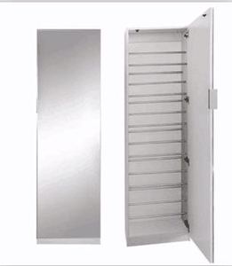 Wood Designs Wall-mounted Mirrored <strong>Tall</strong> <strong>Shoe</strong> Cabinet <strong>Rack</strong> - Product Image 2